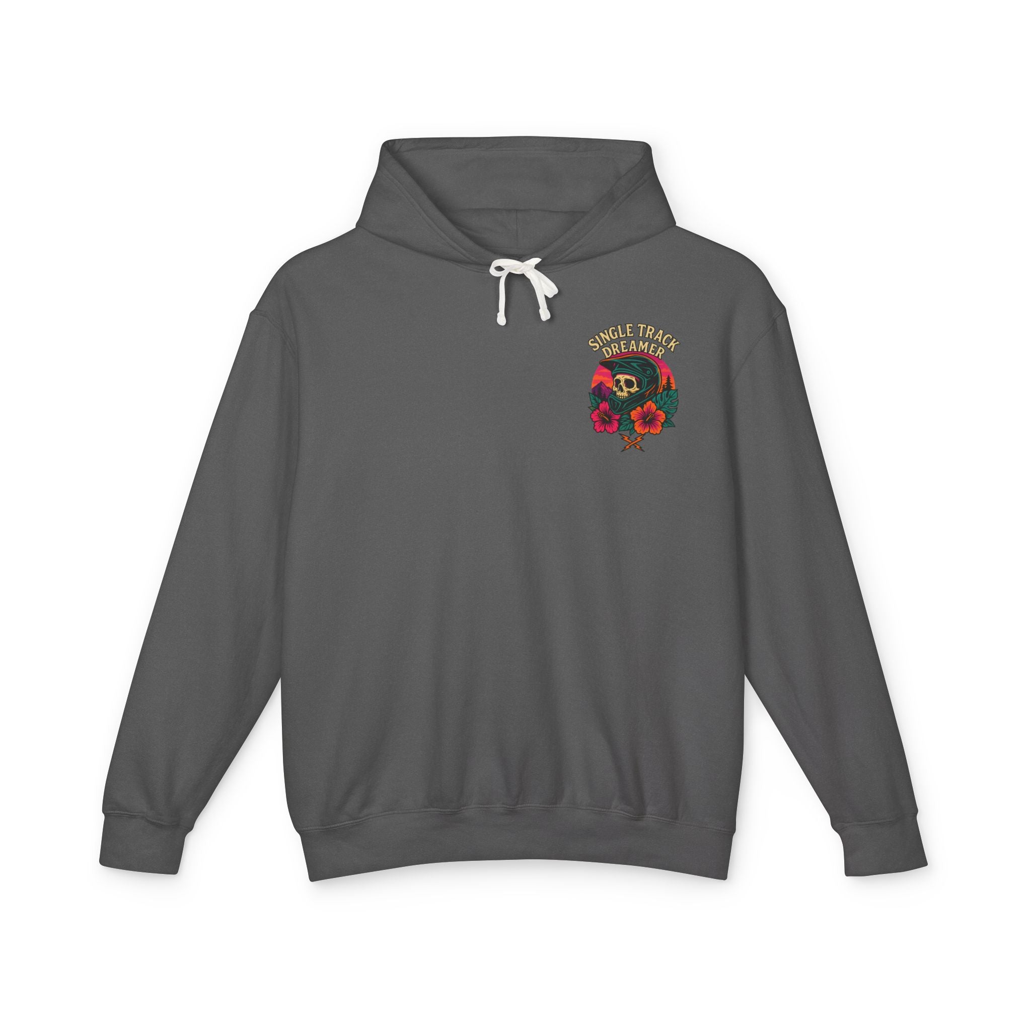 Skull-Sunset Lightweight Hoodie – Single Track Dreamer