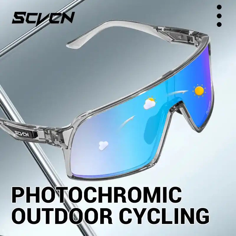 High Impact Resistance - UV400 Cycling Lenses with blue photochromic coating for outdoor cycling, offering adaptive light filtering and impact resistance.