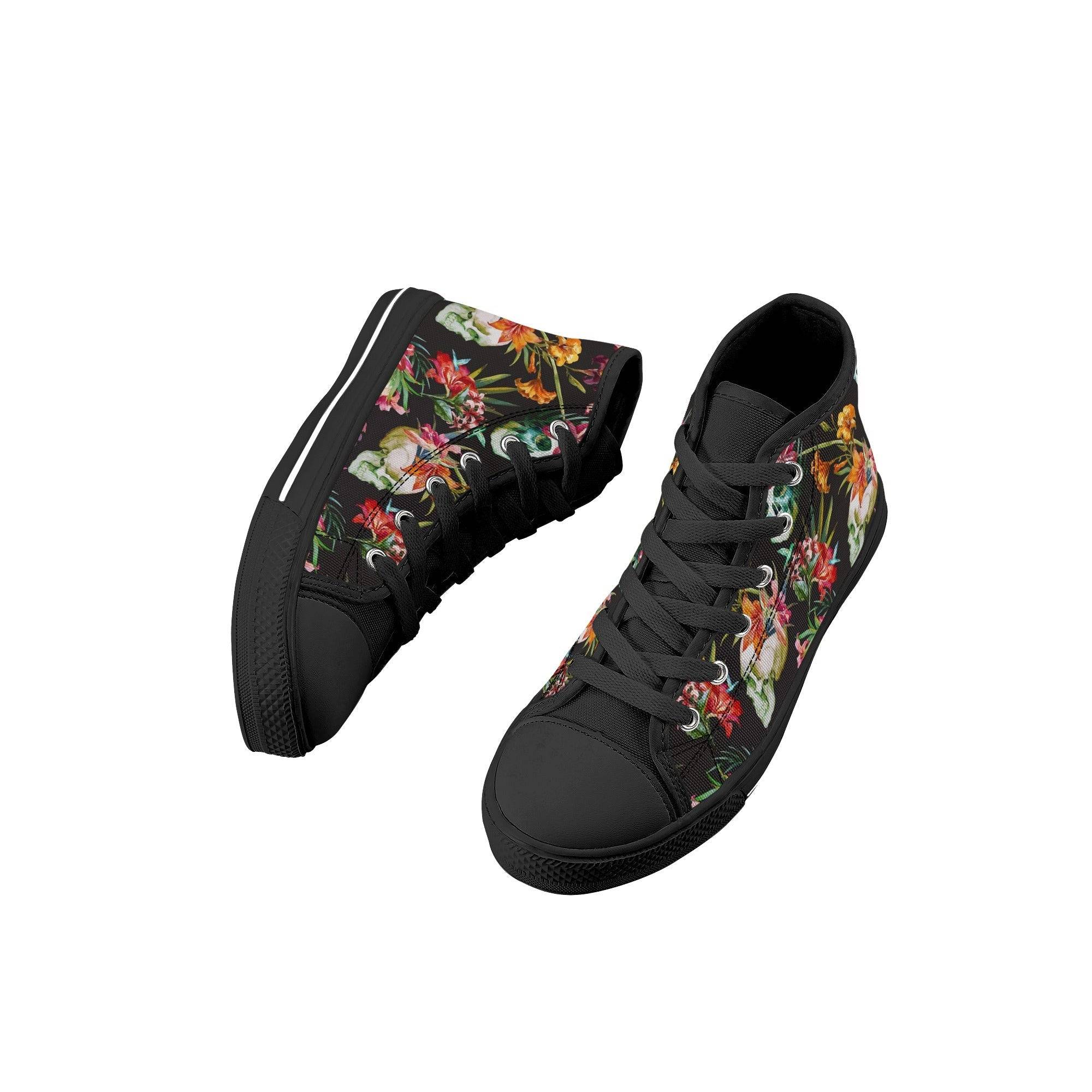BOYS CONVERSE SHOES | SKULL FLORAL DESIGN | BLACK | SIZE 11 - 3 - Single Track Dreamer