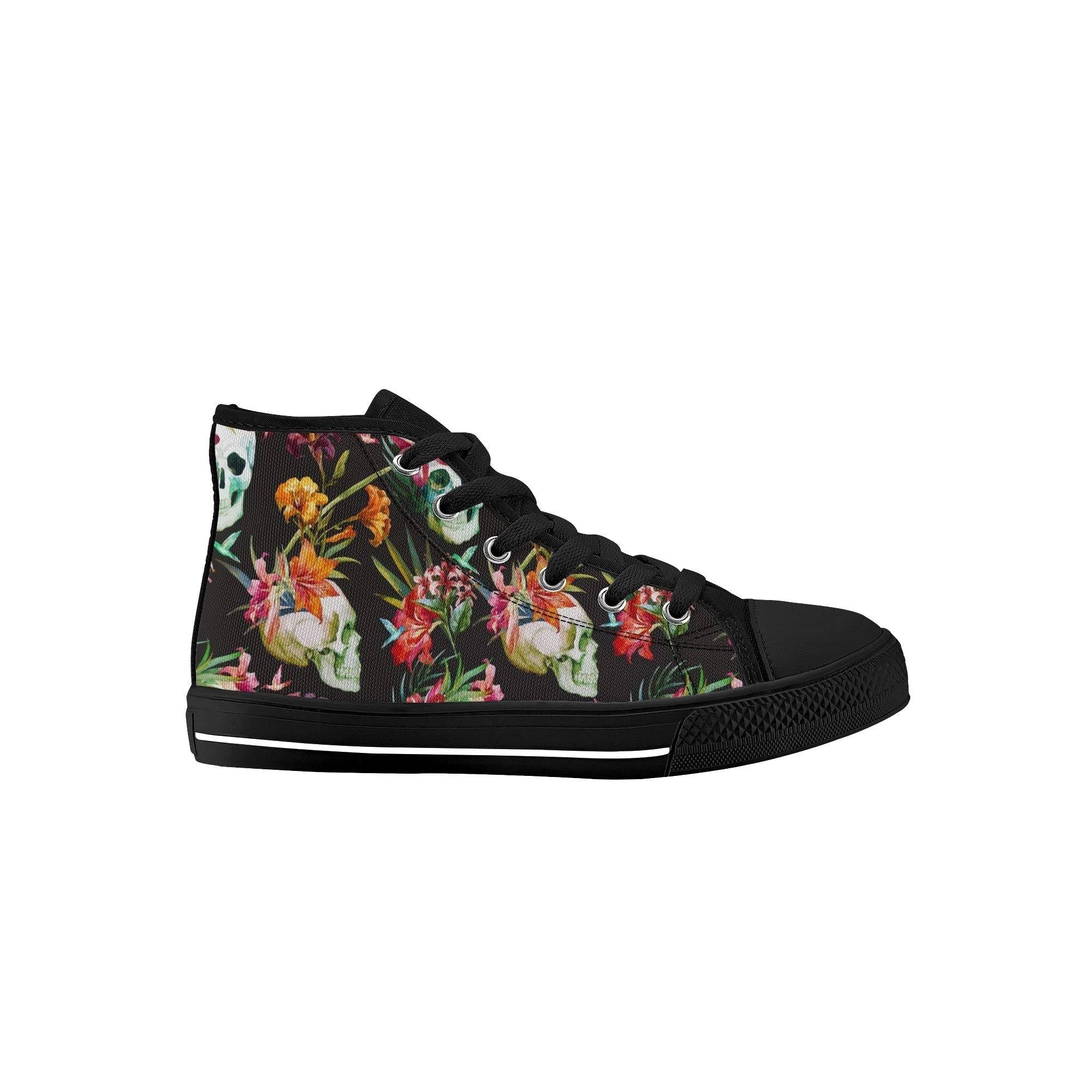 BOYS CONVERSE SHOES | SKULL FLORAL DESIGN | BLACK | SIZE 11 - 3 - Single Track Dreamer