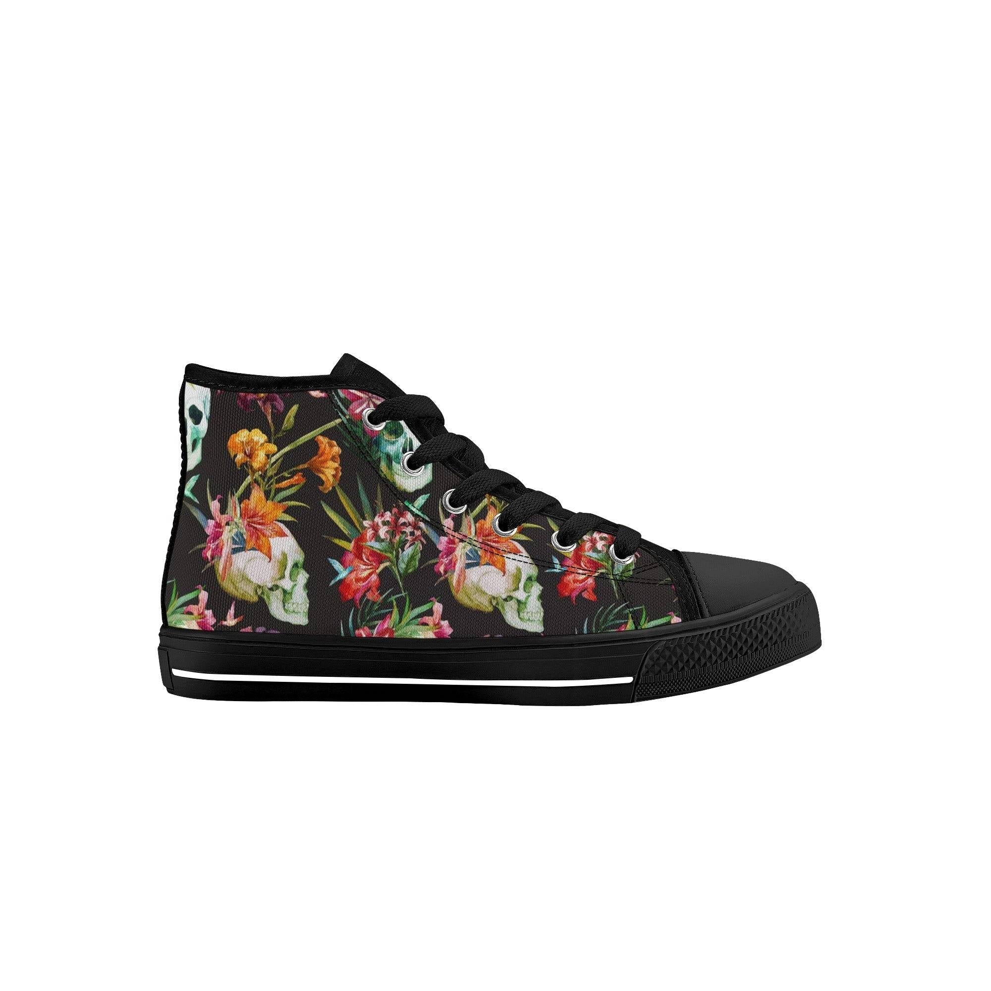 BOYS CONVERSE SHOES | SKULL FLORAL DESIGN | BLACK | SIZE 11 - 3 - Single Track Dreamer