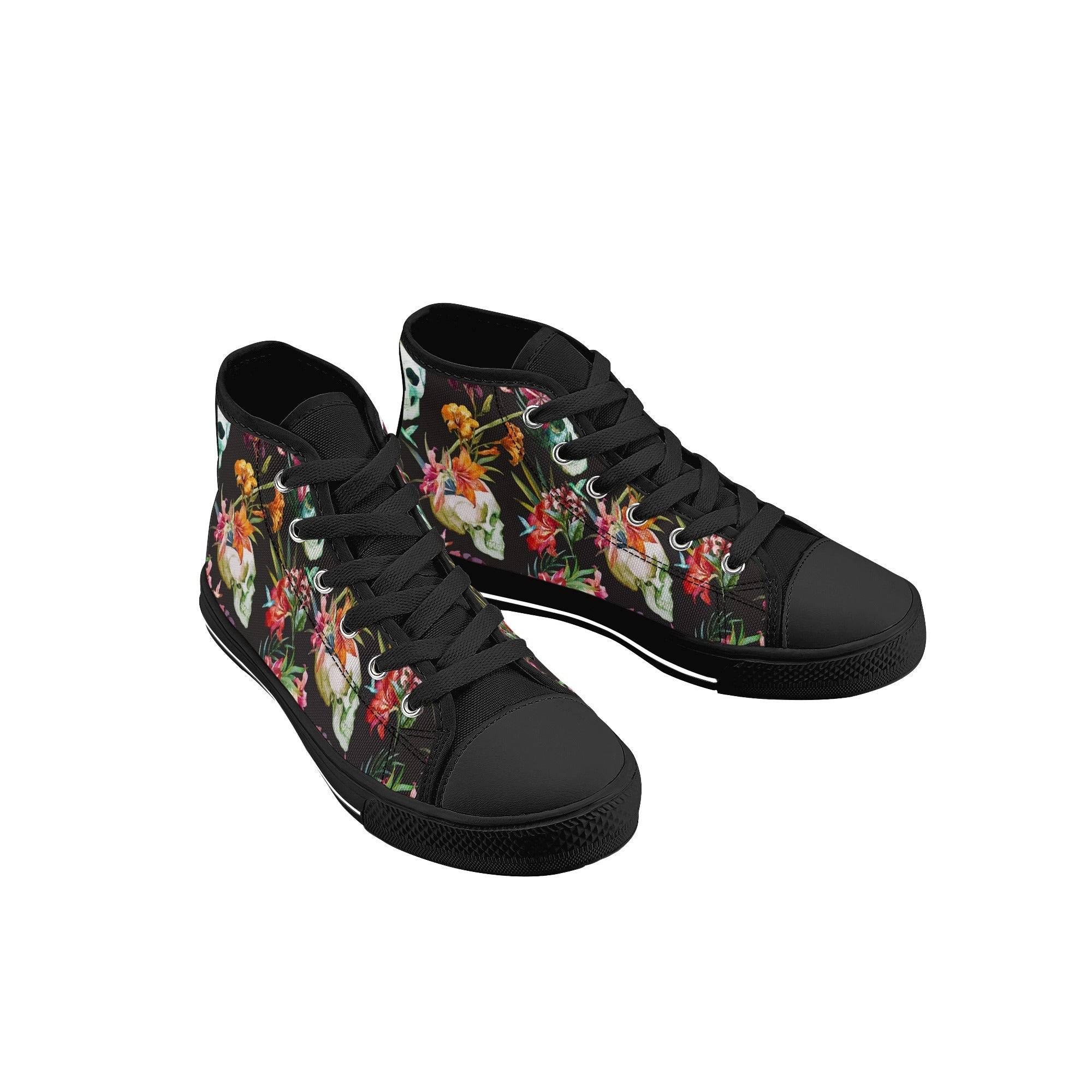 BOYS CONVERSE SHOES | SKULL FLORAL DESIGN | BLACK | SIZE 11 - 3 - Single Track Dreamer