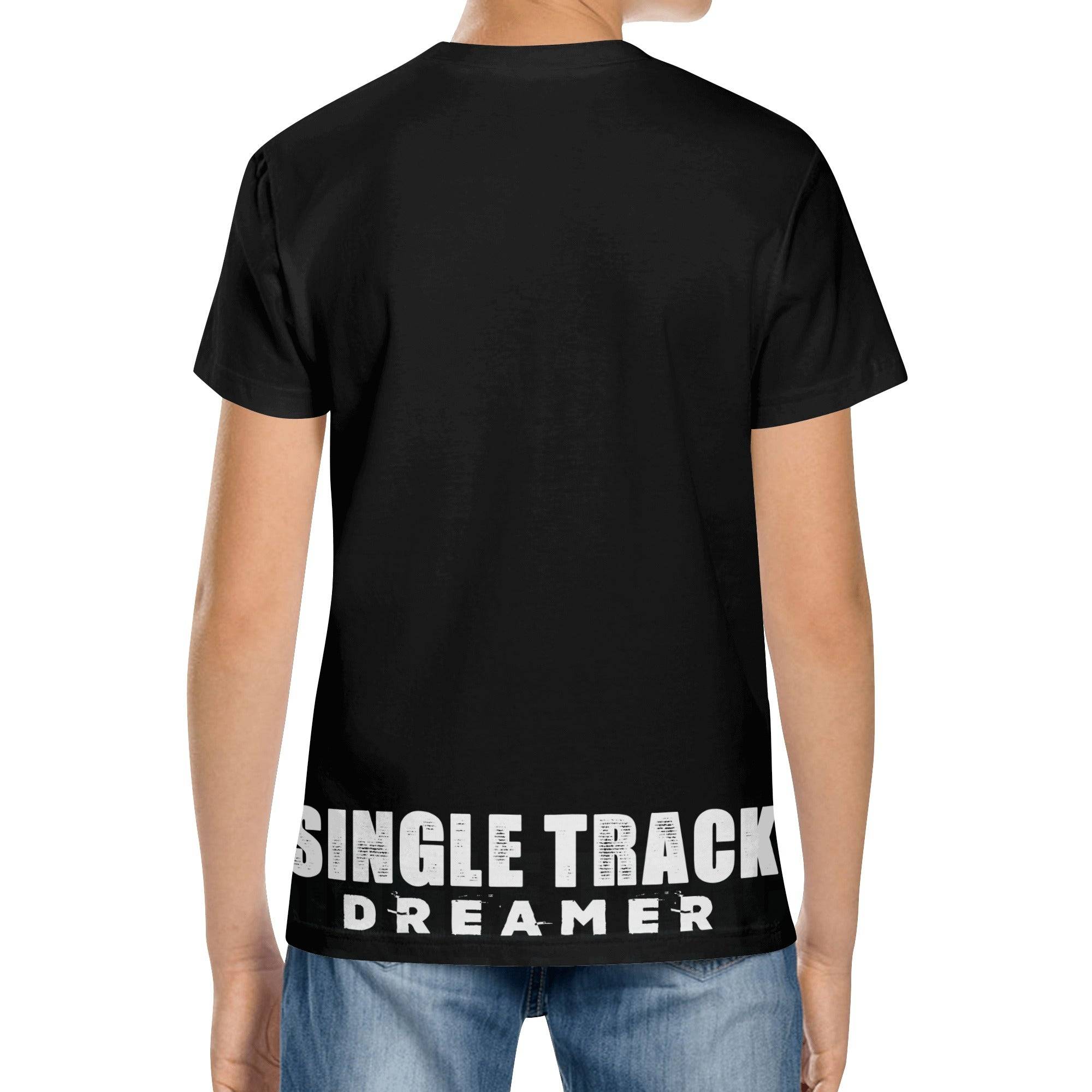 BOYS MTB TSHIRT | BOY WITH MTB | BLACK | XS - XL - Single Track Dreamer