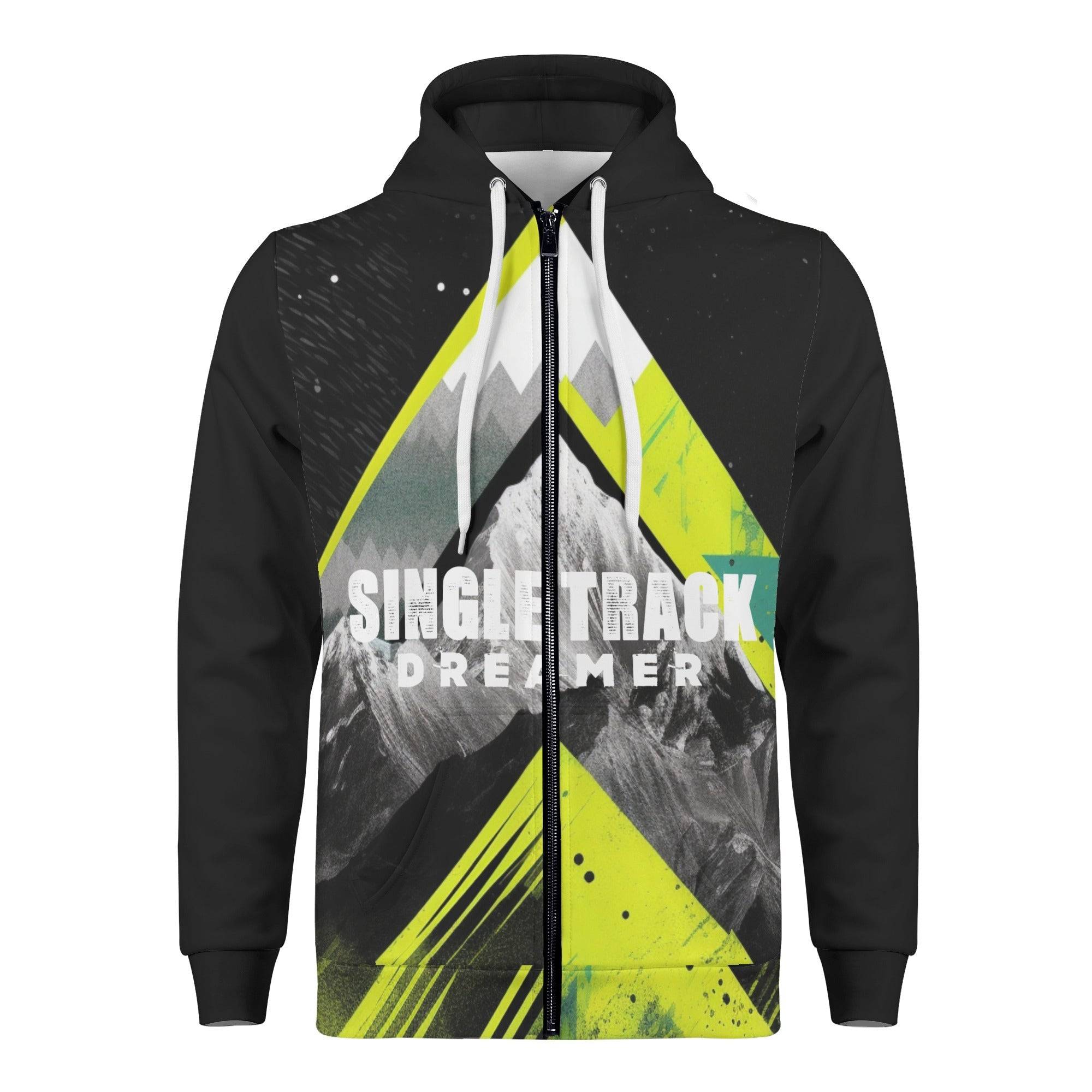 HOODIE | MOUNTAIN DESIGN | BLACK | S - 4XL - Single Track Dreamer