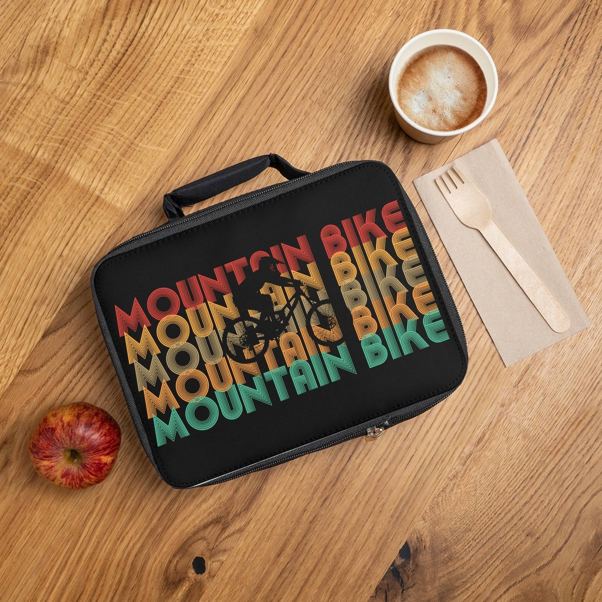 LUNCH BAG | MOUNTAIN BIKE RETRO | BLACK | INSULATED - Single Track Dreamer