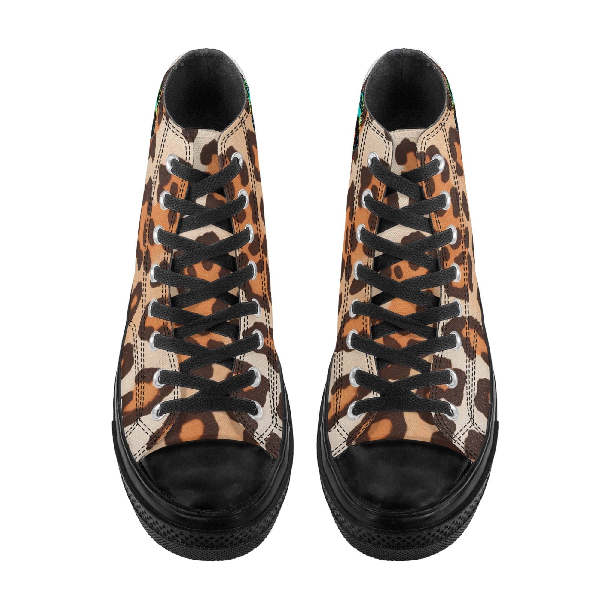 MEN'S CANVAS CONVERSE | LEOPRAD PRINT | BLACK | SIZES US 5 - US 11 - Single Track Dreamer