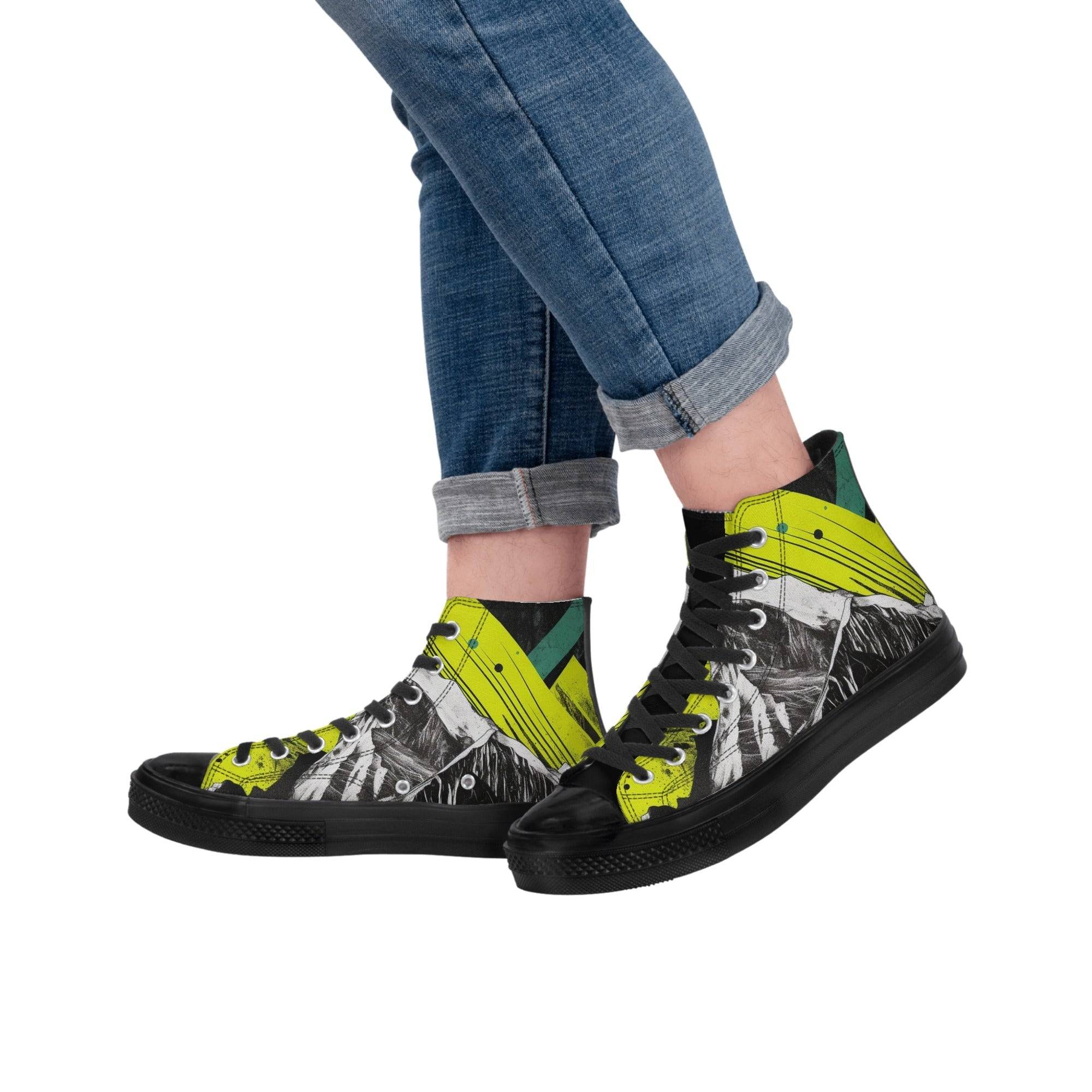 MENS CANVAS CONVERSE SHOES | MOUNTAIN DESIGN | BLACK | US5 - US11 - Single Track Dreamer