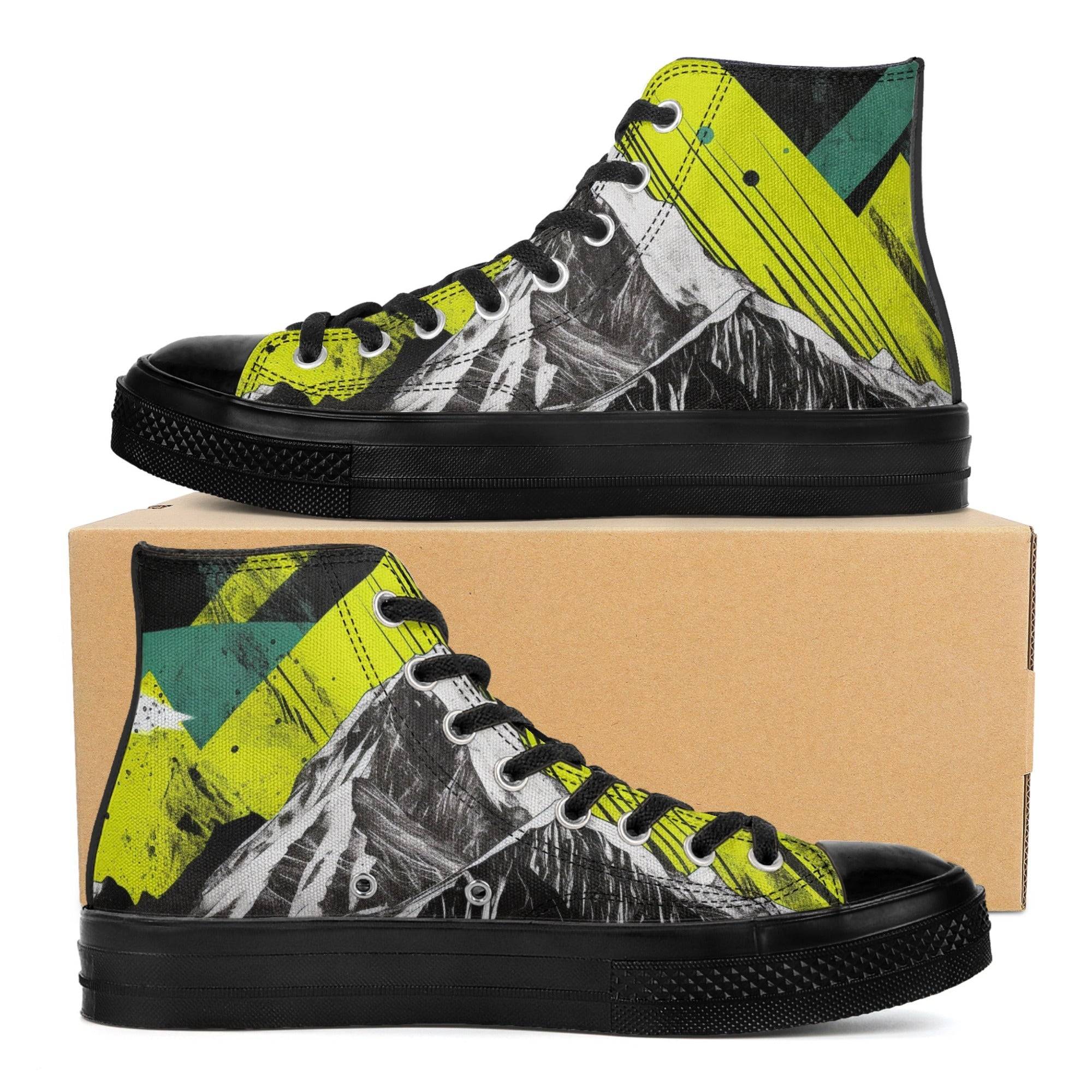 MENS CANVAS CONVERSE SHOES | MOUNTAIN DESIGN | BLACK | US5 - US11 - Single Track Dreamer