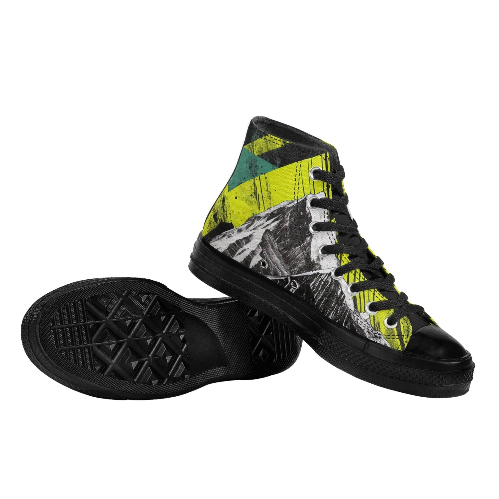 MENS CANVAS CONVERSE SHOES | MOUNTAIN DESIGN | BLACK | US5 - US11 - Single Track Dreamer