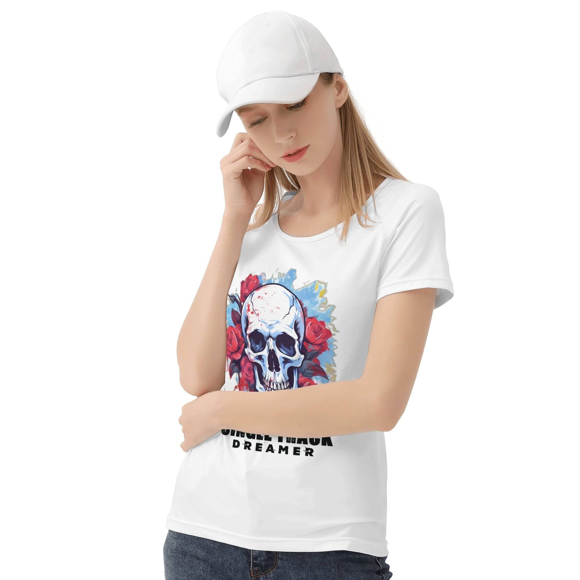 Women's All-Over Print T shirt - Single Track Dreamer