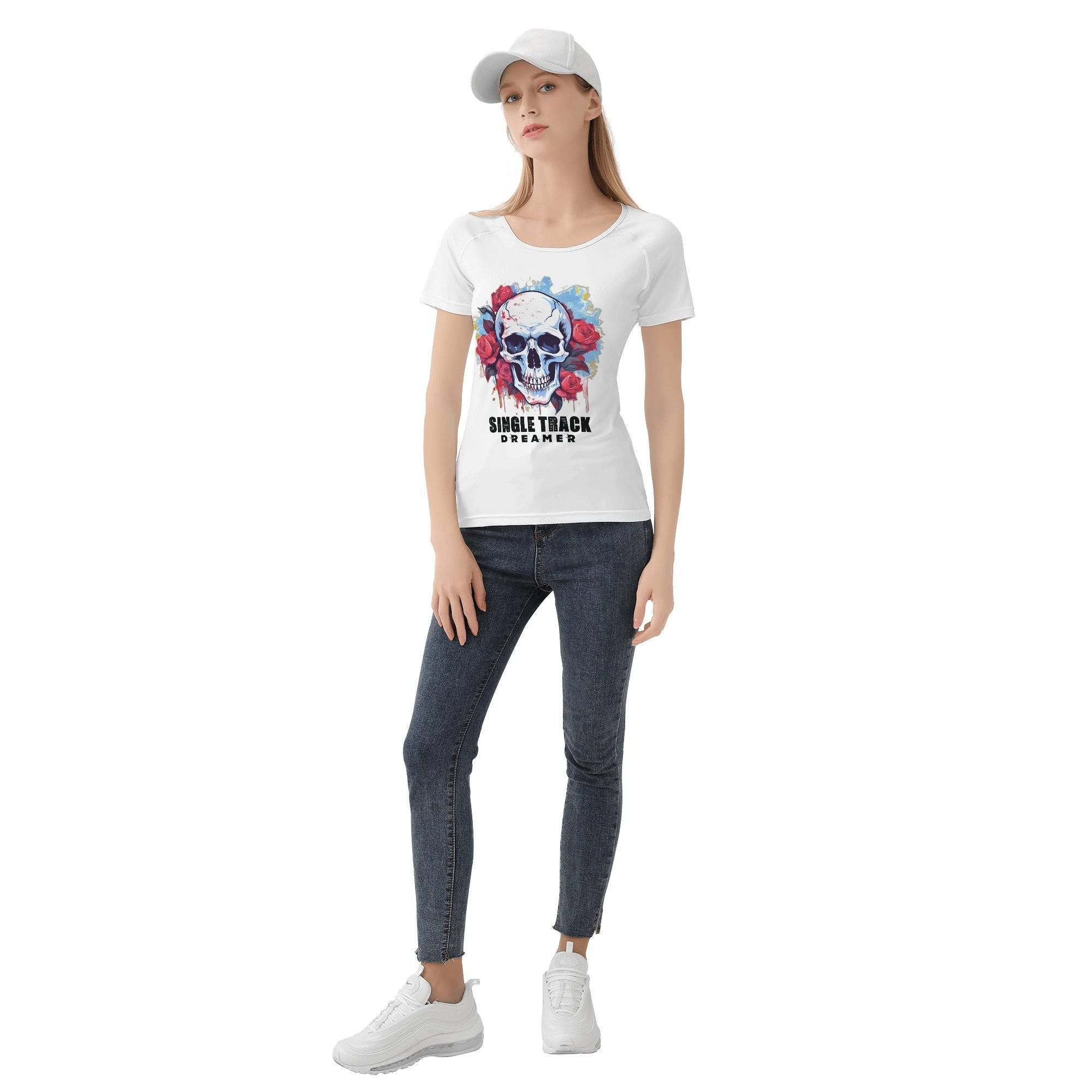 Women's All-Over Print T shirt - Single Track Dreamer