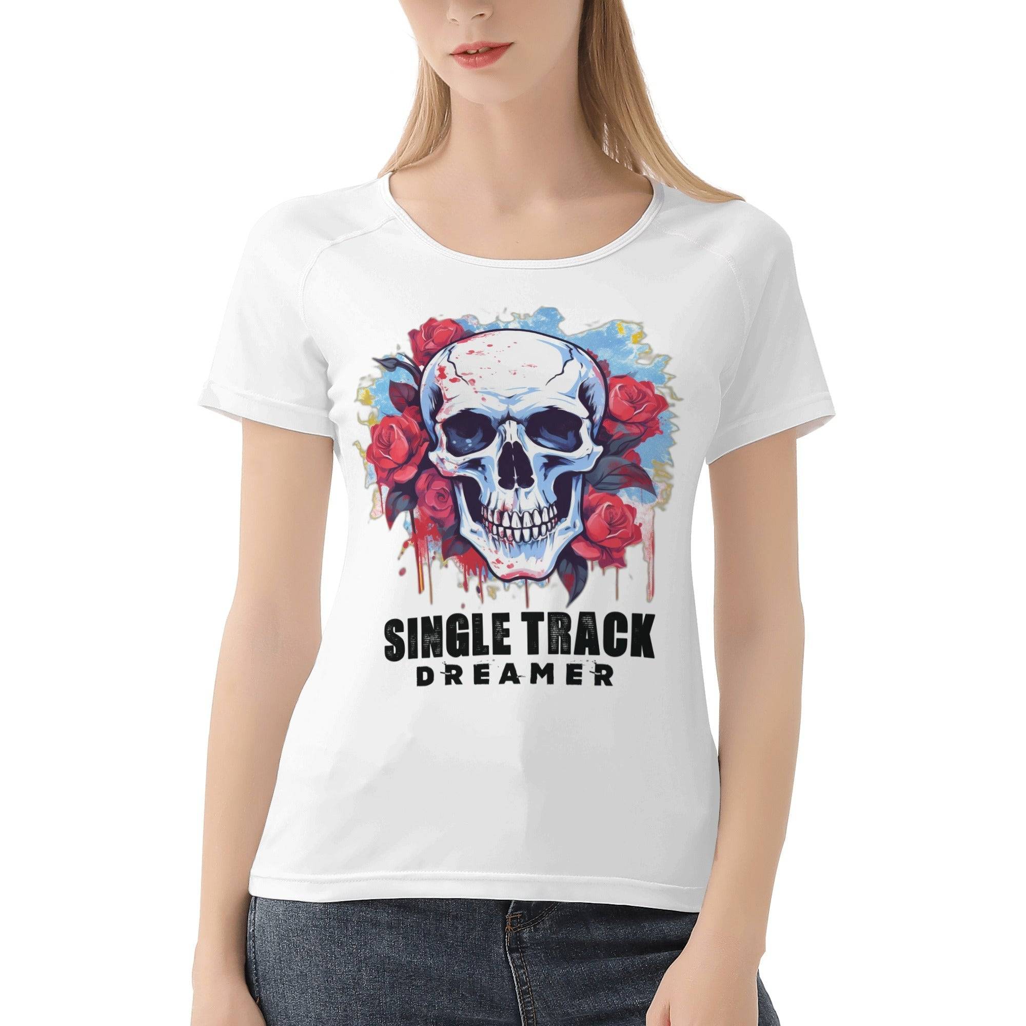 Women's All-Over Print T shirt - Single Track Dreamer