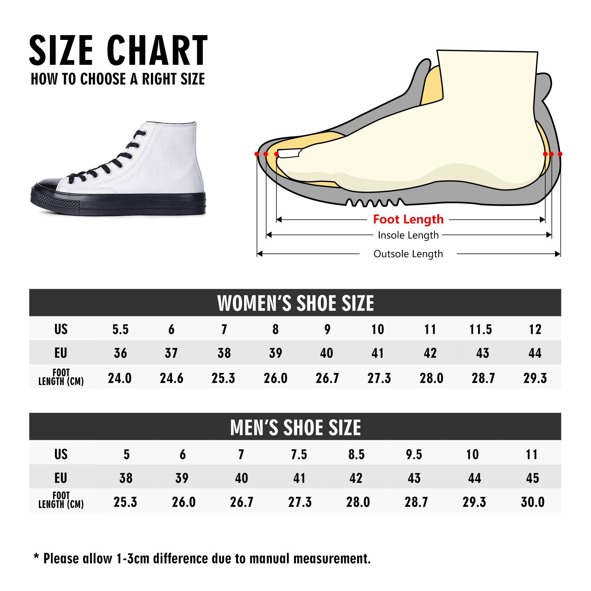 Women's Classic Black High Top Canvas Shoes - Single Track Dreamer