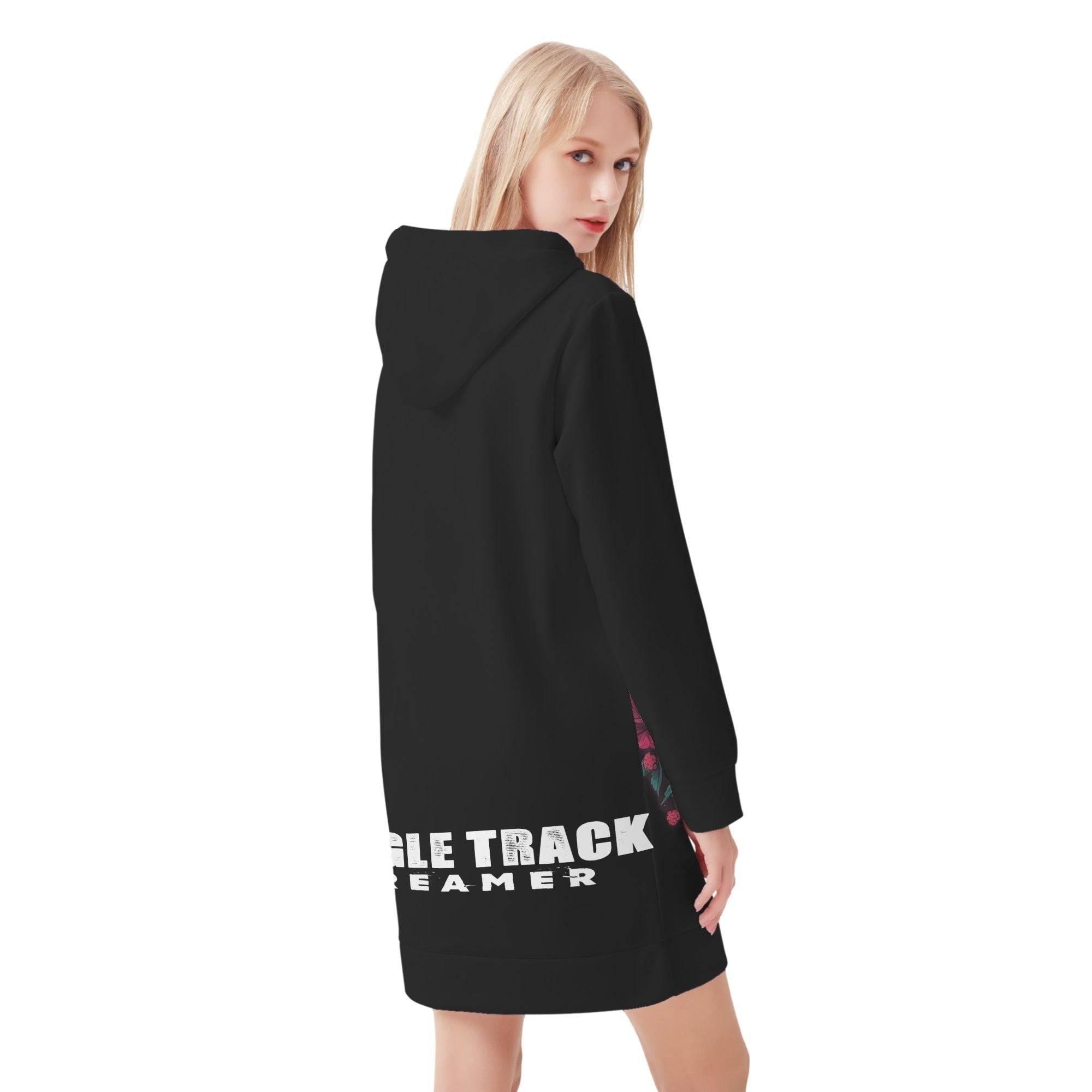 Women's Hoodie Dress - Single Track Dreamer
