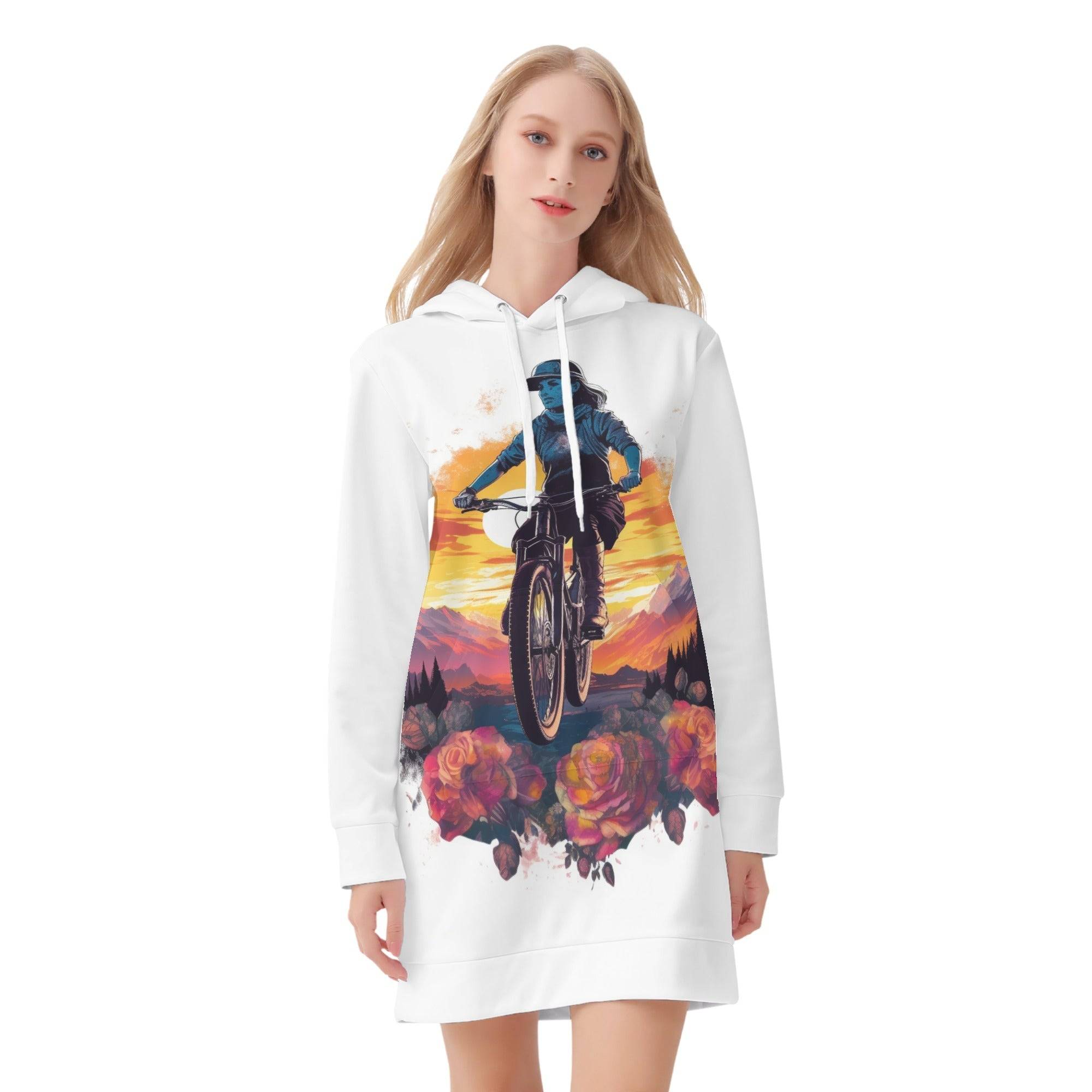 Women's Hoodie Dress - Single Track Dreamer
