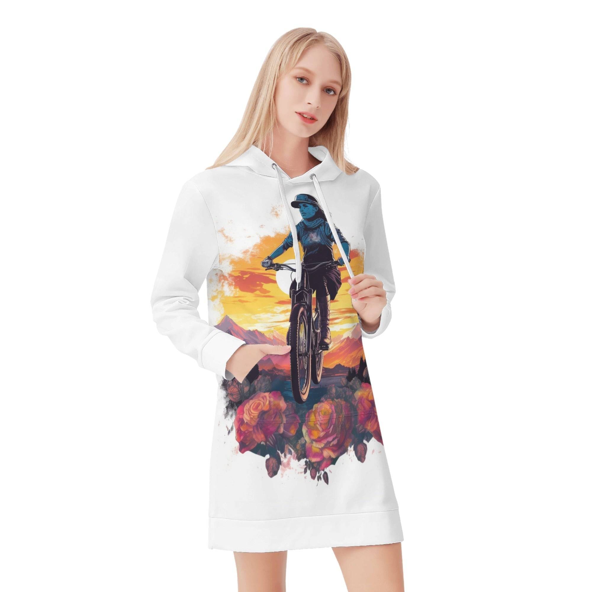 Women's Hoodie Dress - Single Track Dreamer