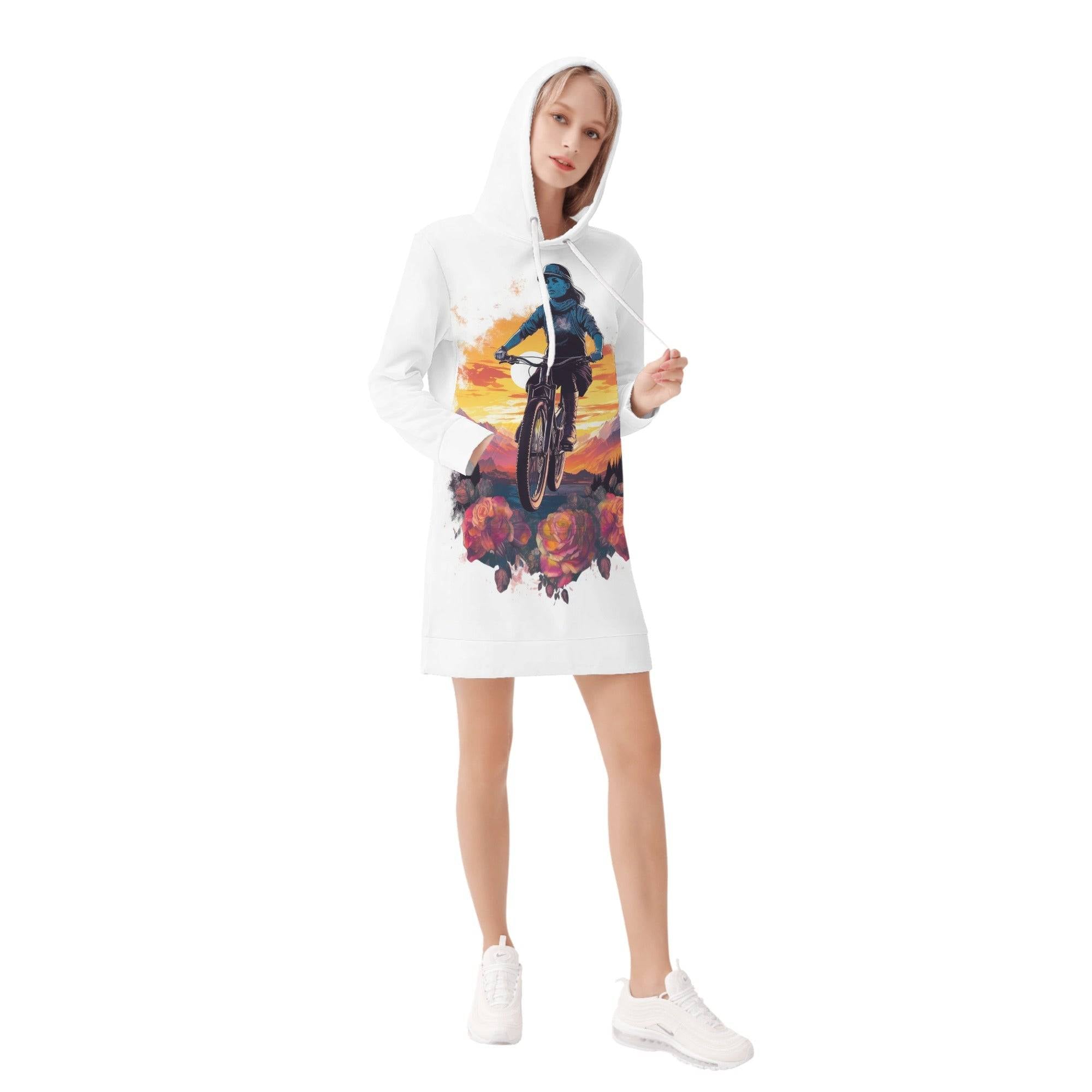 Women's Hoodie Dress - Single Track Dreamer