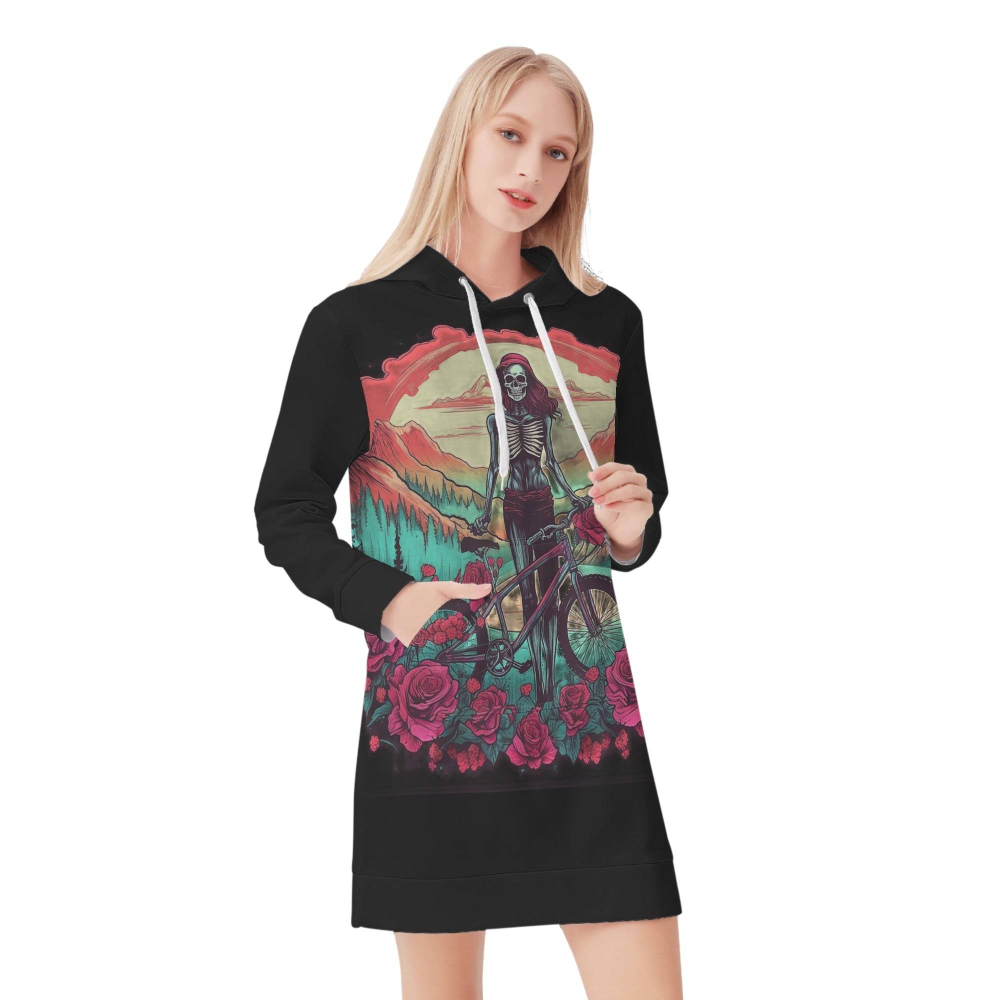 Women's Hoodie Dress - Single Track Dreamer