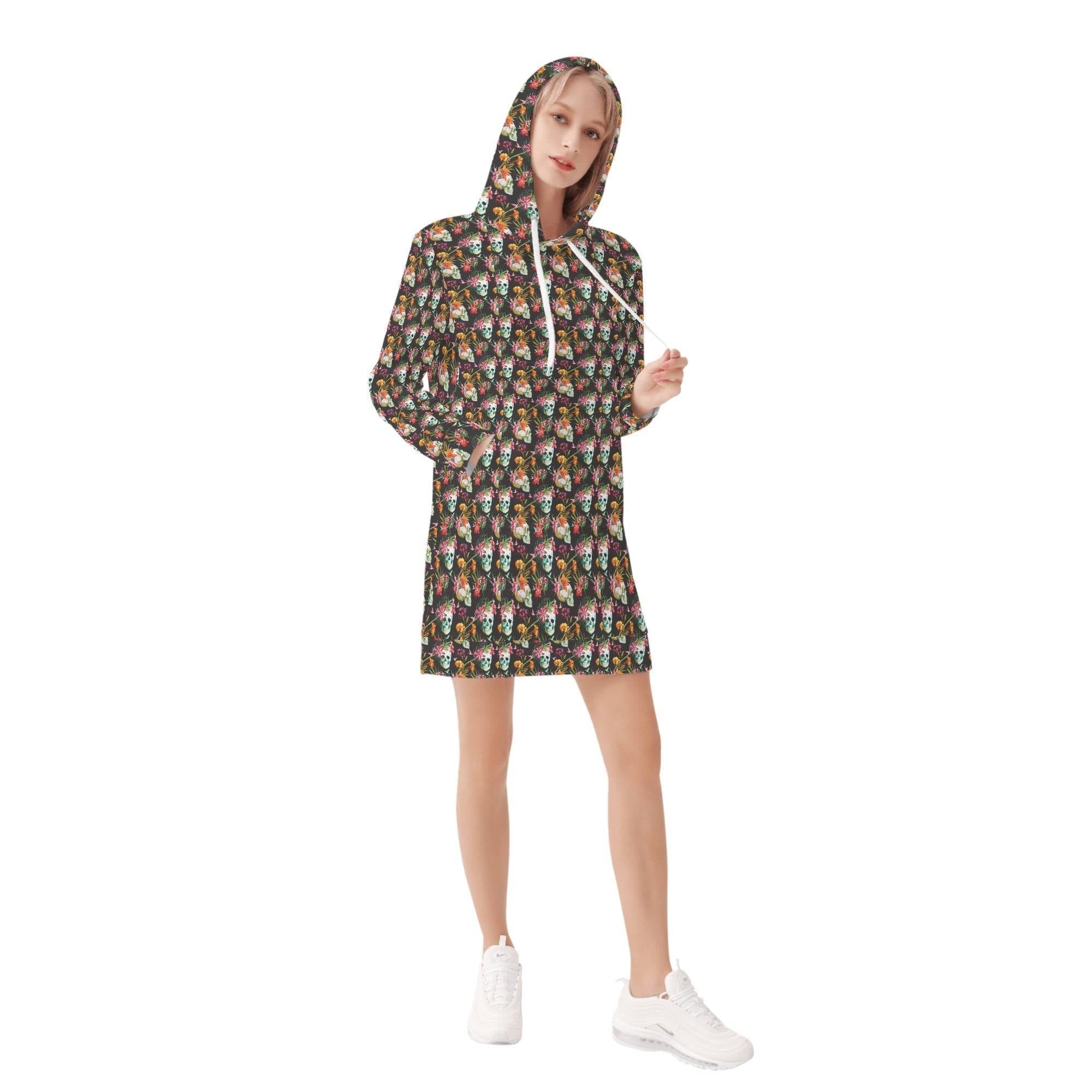 WOMENS HOODIE DRESS | BLACK | XS - 3XL - Single Track Dreamer